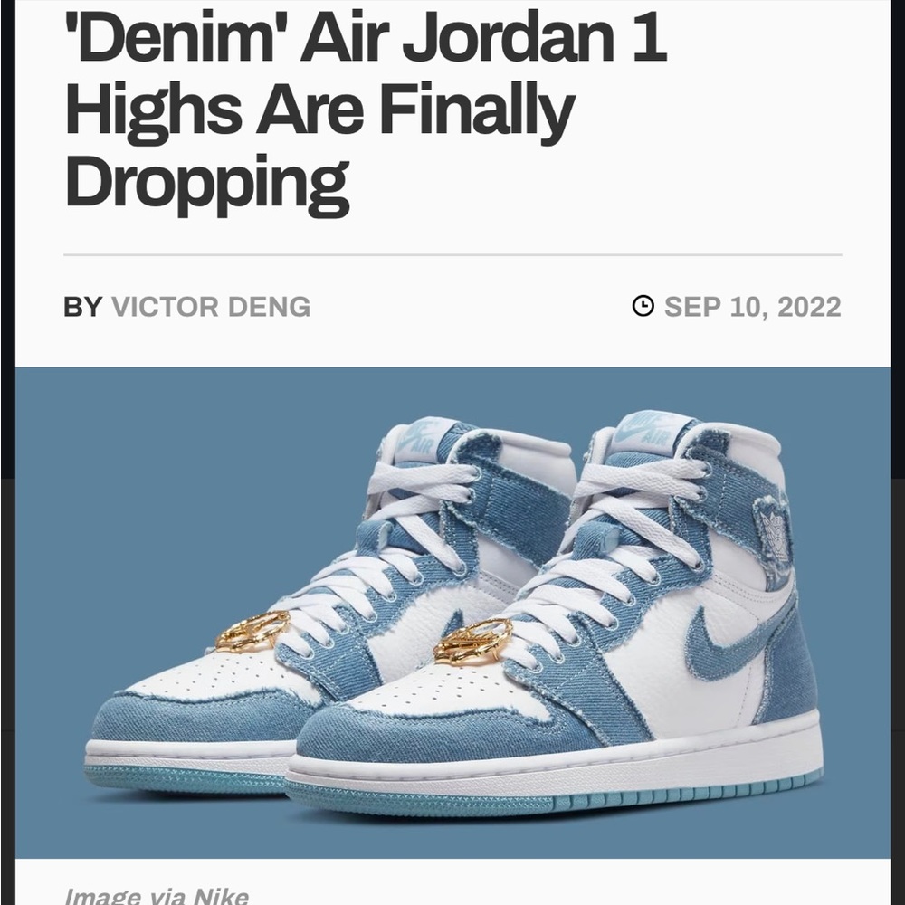 Nike Air Jordan 1 Retro in Denim size 8 NWT